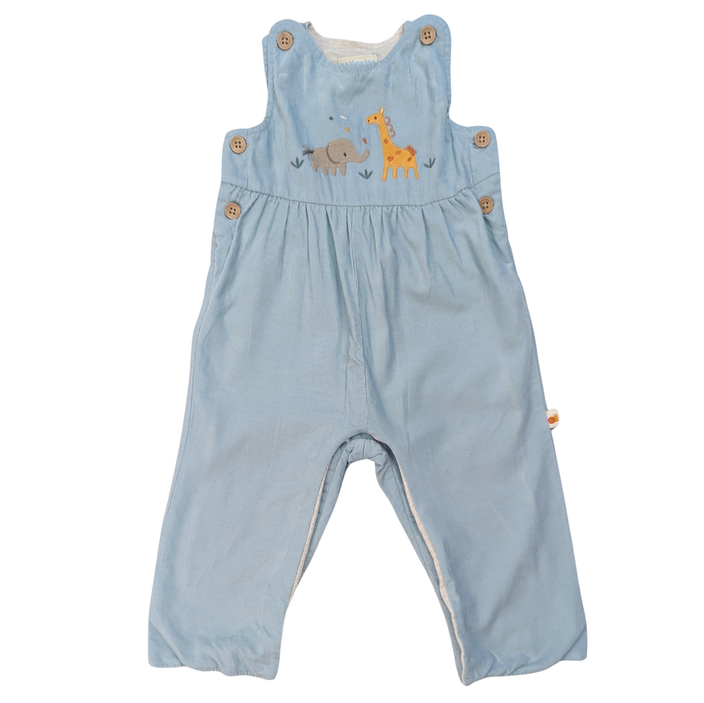 Light blue Jumpsuit Corduroy Safari Embroidery