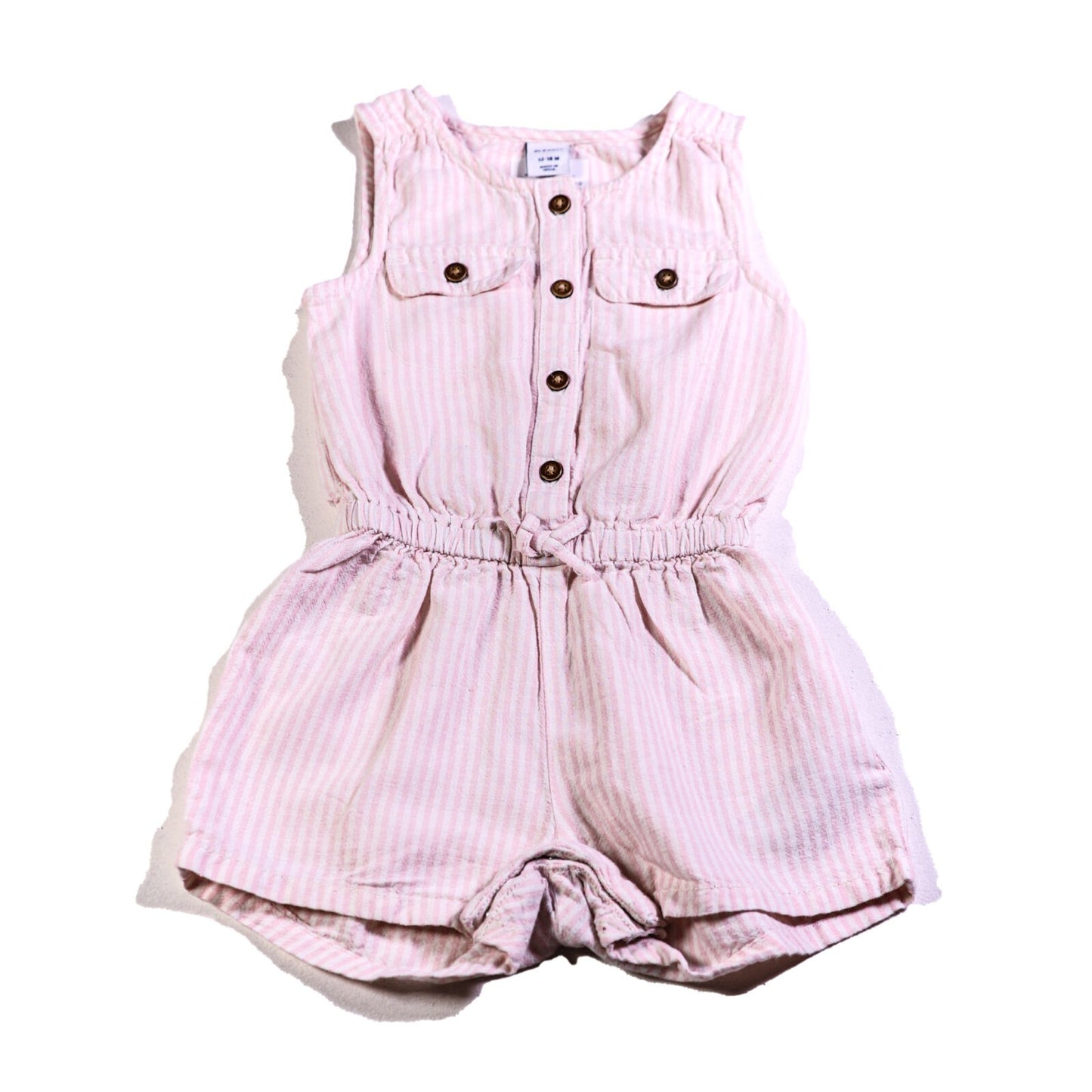 Cotton striped short play suit