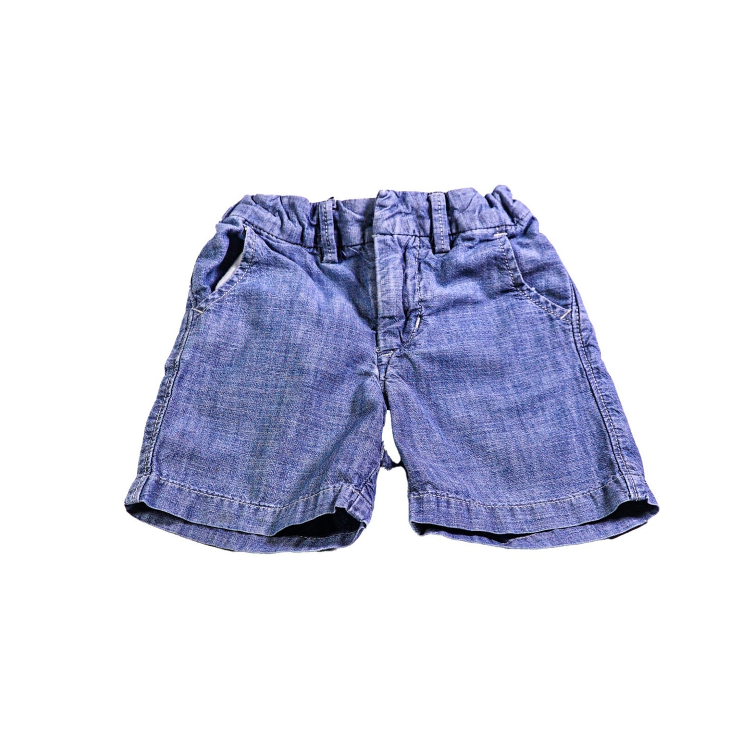 Light cotton denim shorts with adjustable waist