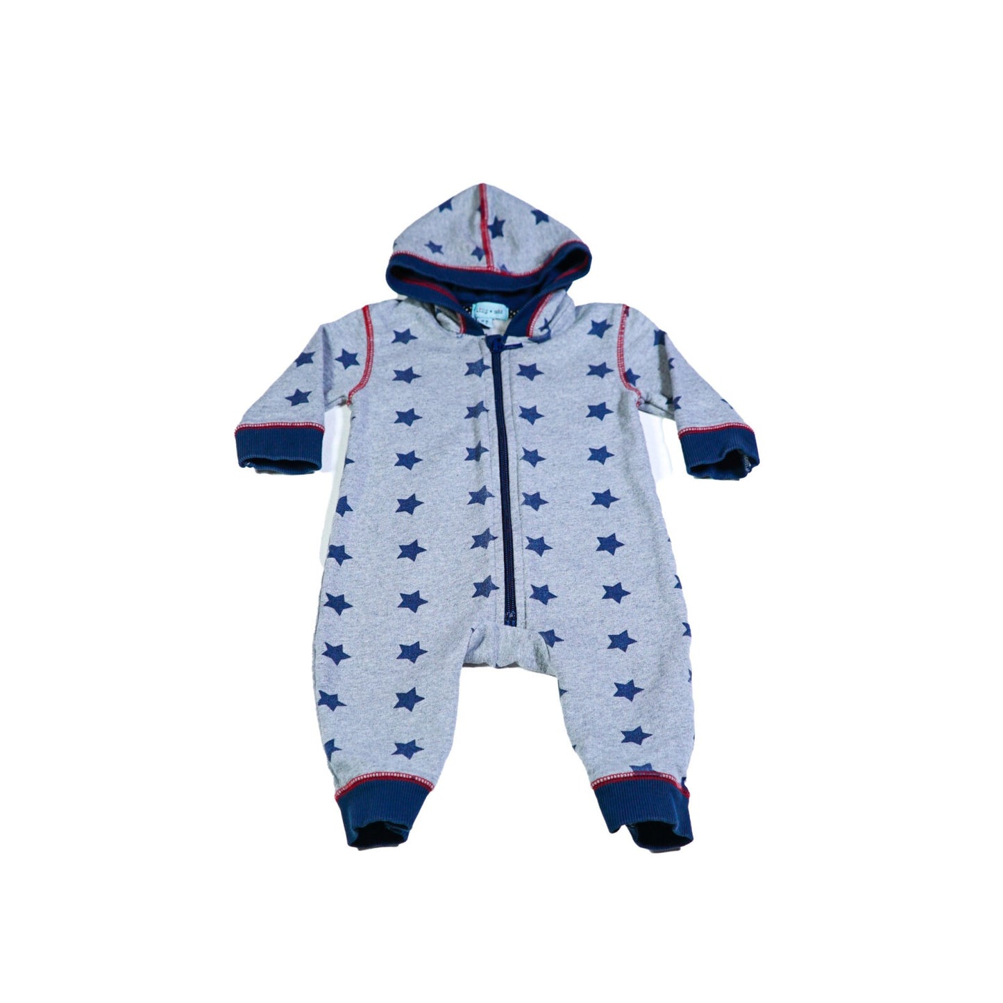 Heavy cotton stripe/star pram suit