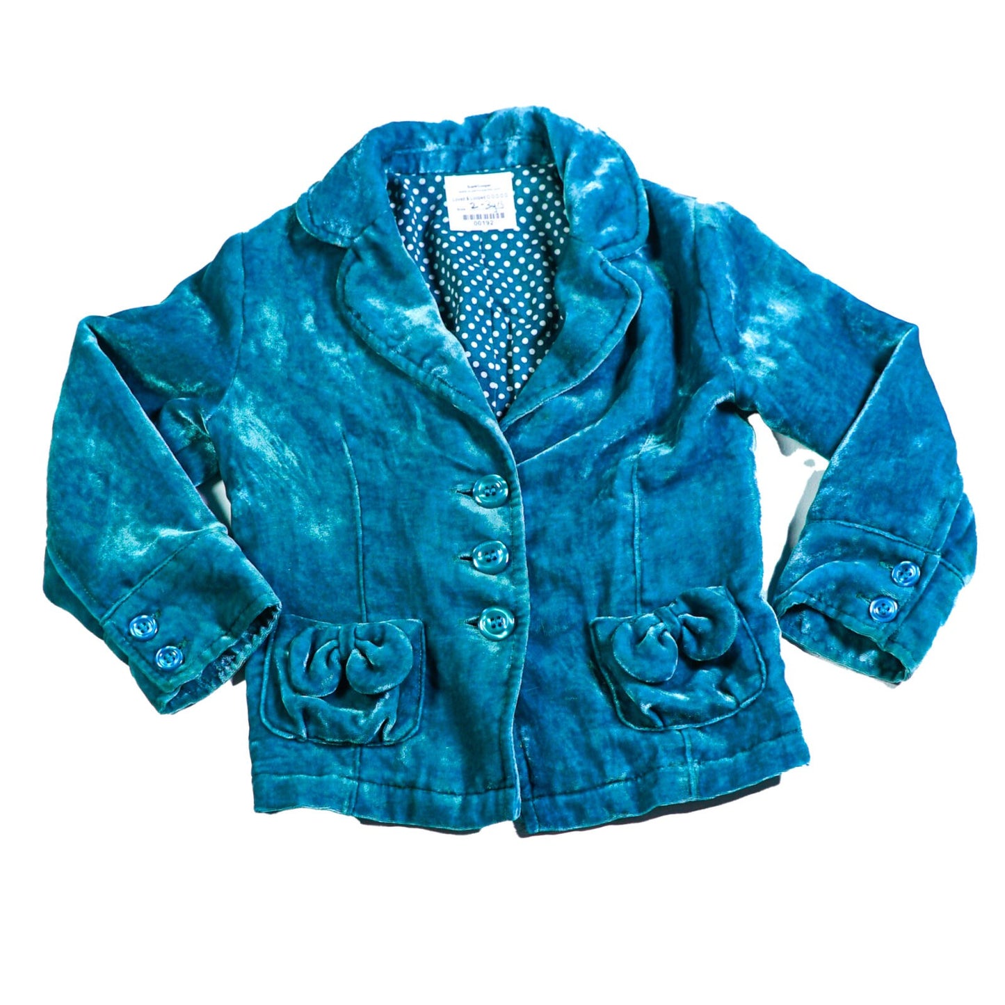 Velvet with polka dot lining jacket