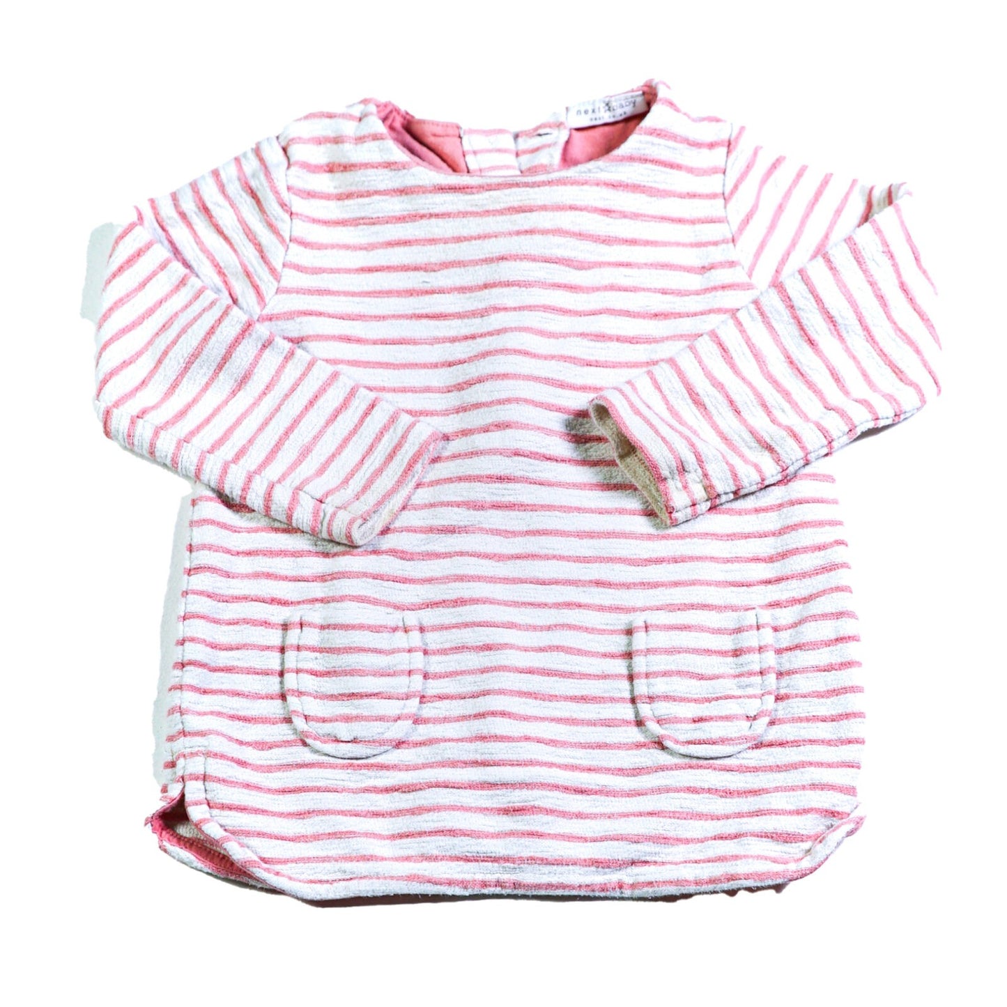 Cotton striped tunic dress with 2 front pockets