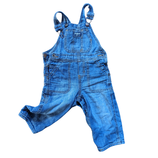 Denim dungarees with lining with clip bib fastening