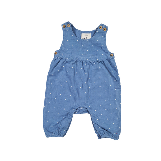 Cotton cord dungarees with spotty print