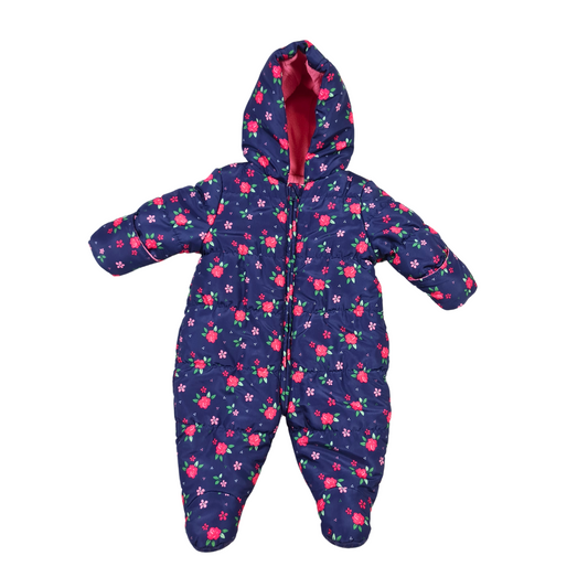 Quilted pramsuit with fleecy lining, integrated mitts