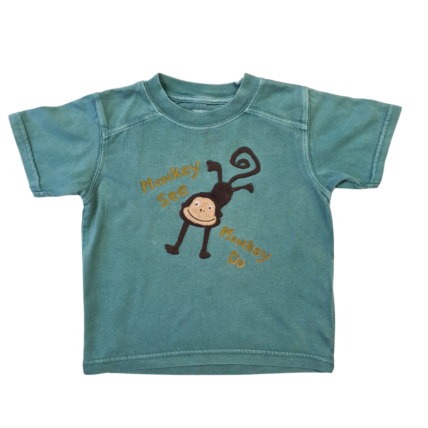 Applique Monkey Slogan Tee