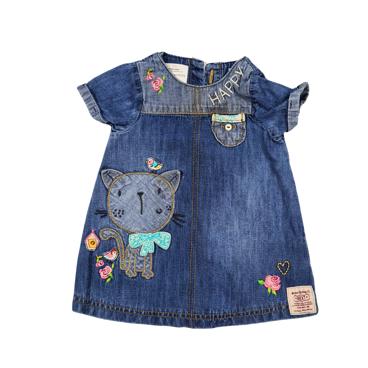 Happy Cat Denim Dress