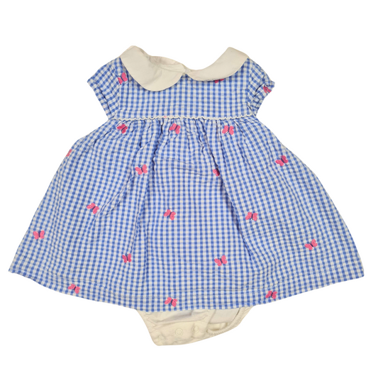 Gingham Butterfly Dress with Built in Bodysuit