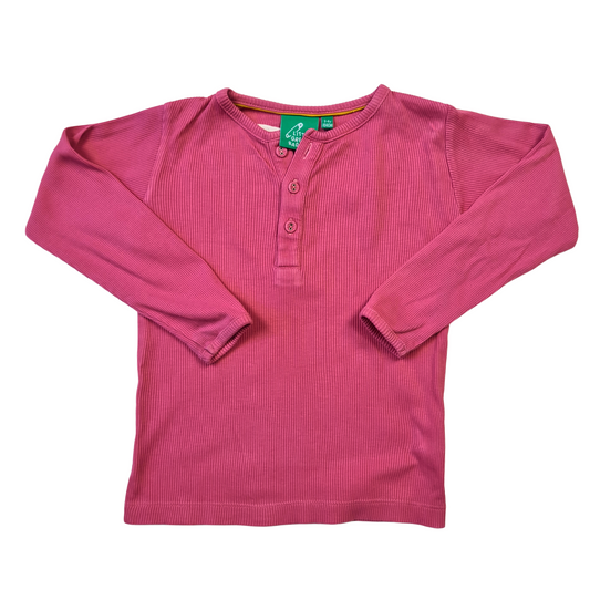 Pink Ribbed Long Sleeved T-Shirt