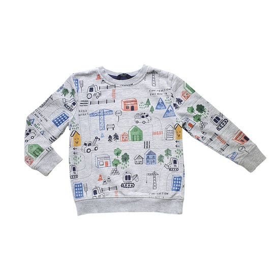 Sweatshirt with Construction Site Print