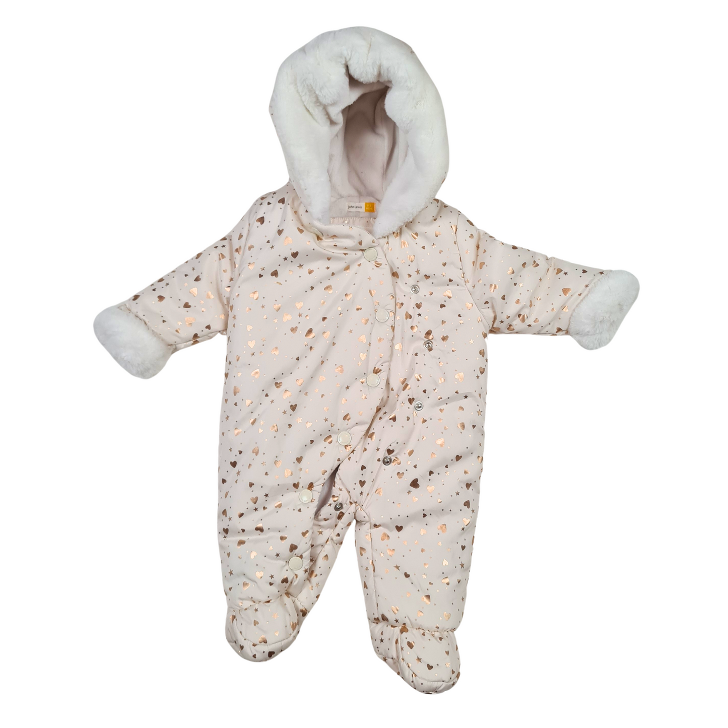 Fleece Lined Heart & Star Pramsuit