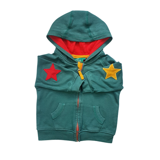 Organic Cotton Hoody with Star Patches on Elbows.