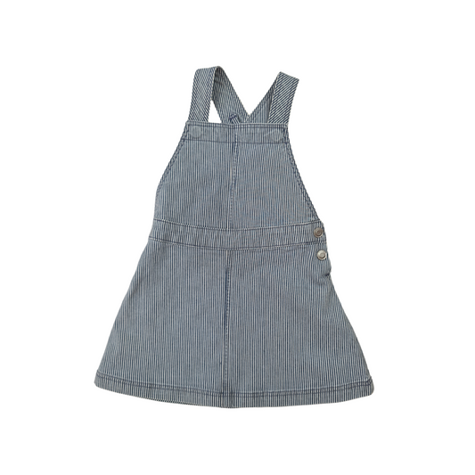 Striped Denim Pinafore Dress