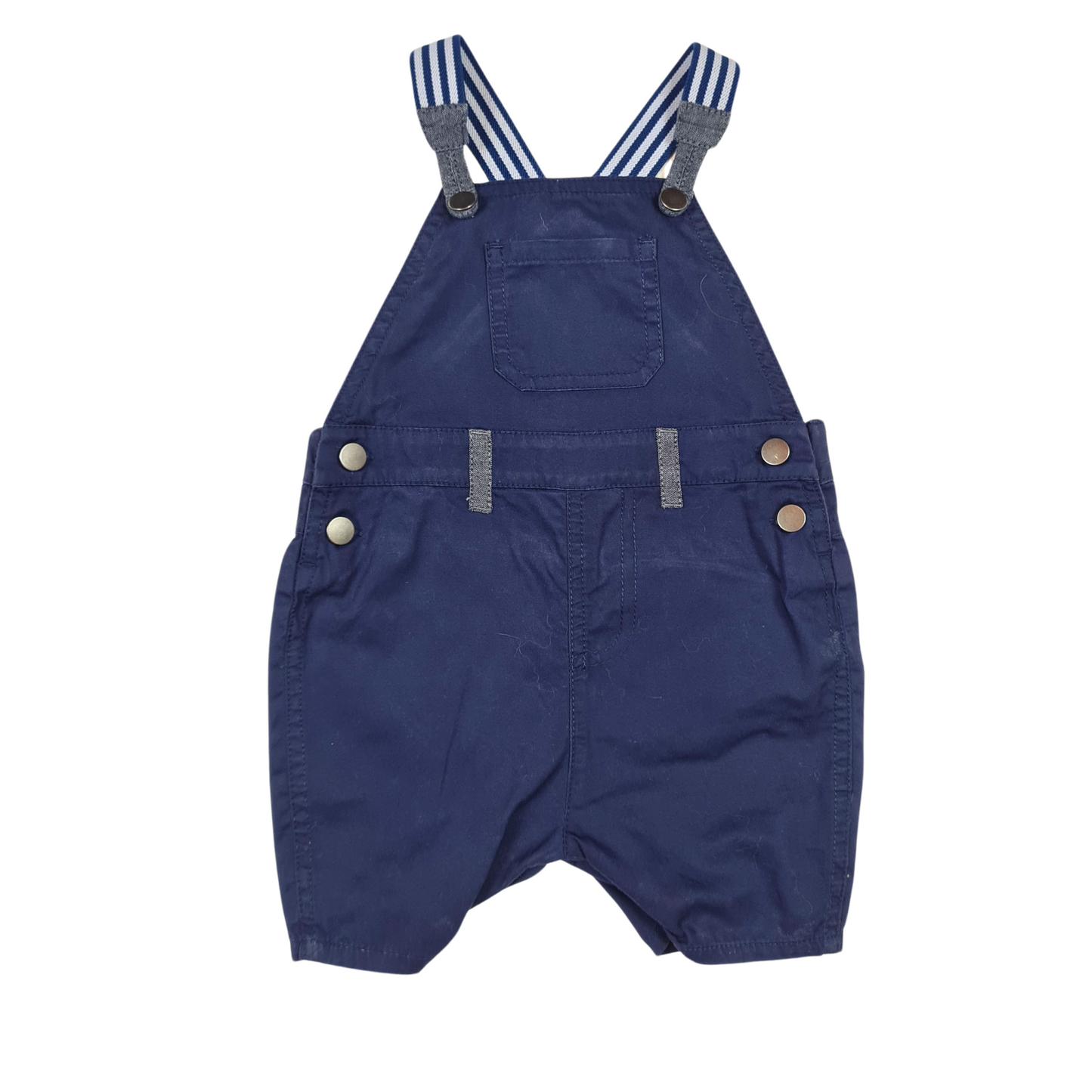 Cotton Dungarees with Striped Straps