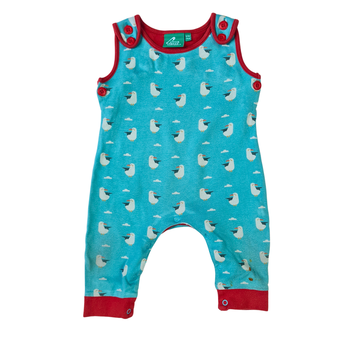 Seagull Print Dungaree Romper