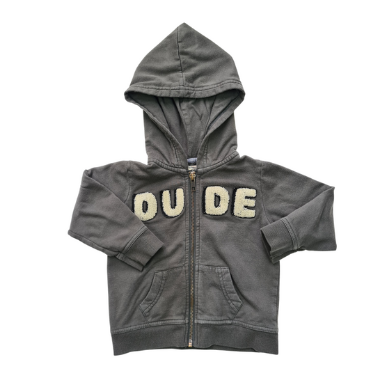 Dude Applique Zip-Up Hoody