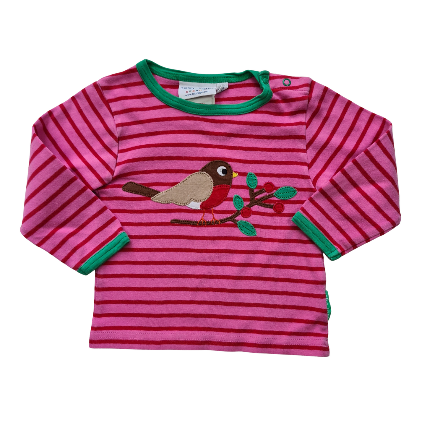 Robin Applique Striped T-Shirt