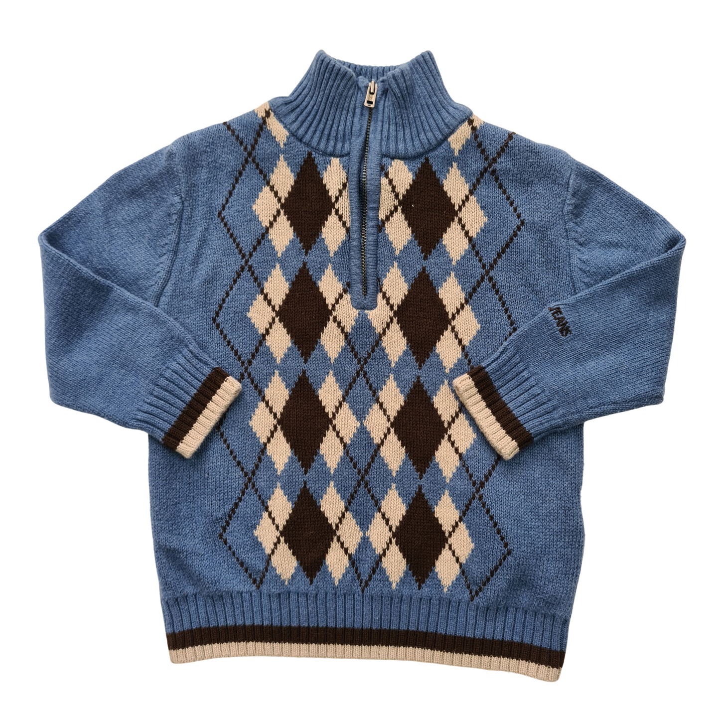 Knit Argyle Sweatshirt