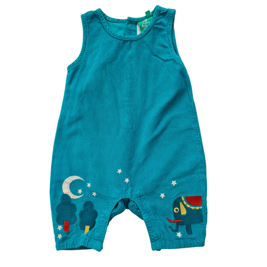 Corduroy jumpsuit with elephant applique.