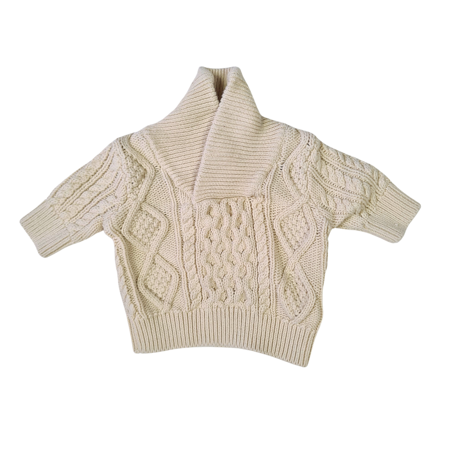 Cable Knit Jumper with Large Collar