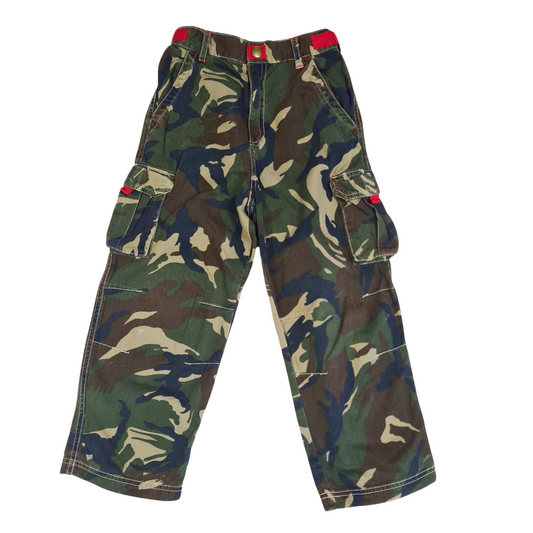 Wide Leg Camo Cargo Trousers