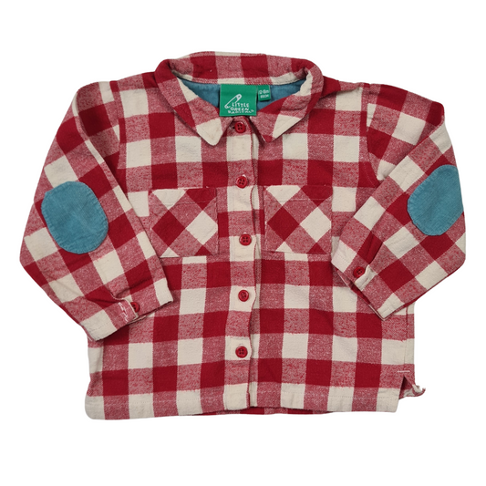 Brushed Cotton Red & White Checked Shirt