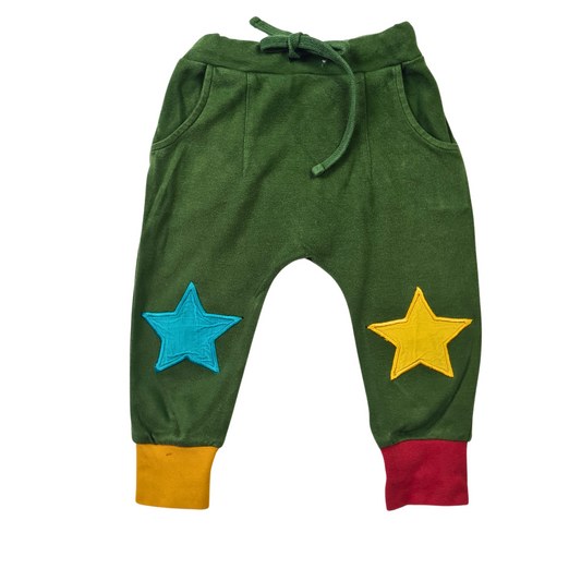 Green Joggers with Star Knees (small hole)