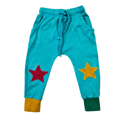 Blue Joggers with Star Knees