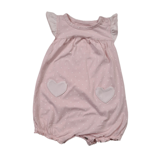 Spotty Romper with Heart Pockets