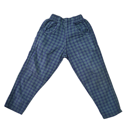 Thick Cotton Checked Trousers