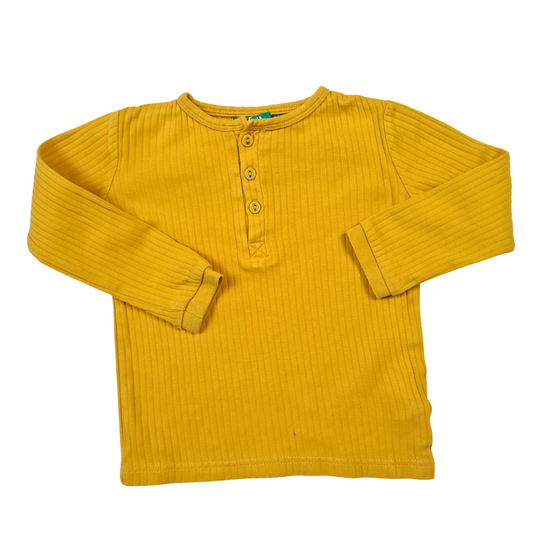 Mustard Ribbed Long Sleeved Tee