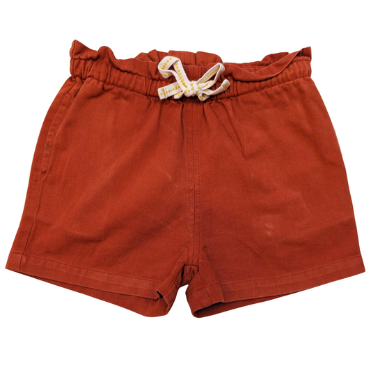 Burnt orange cotton shorts