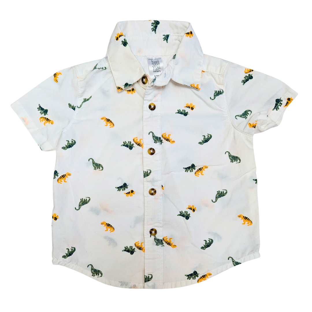 White dinosaur smart shirt