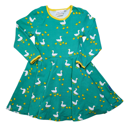 Organic duck green skater dress