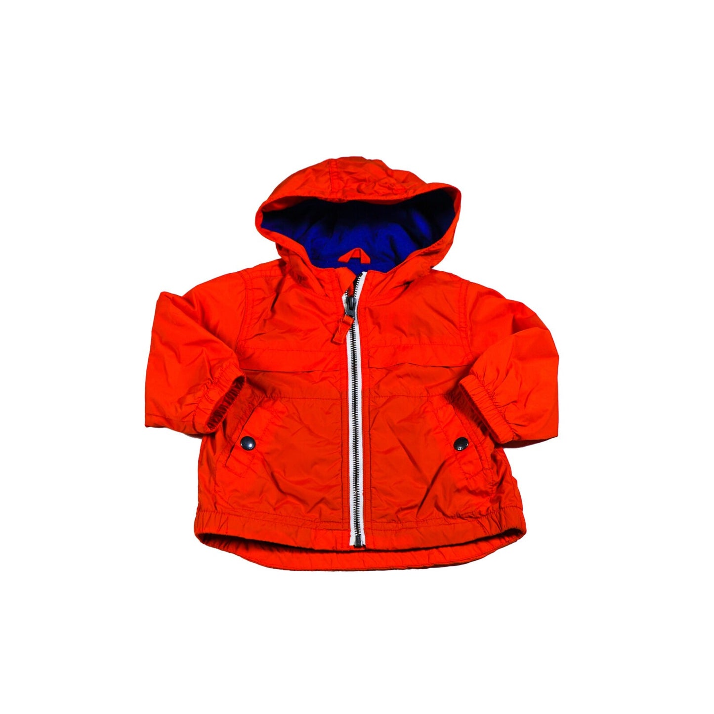 Cotton cagoul raincoat with contrast fleece and hood