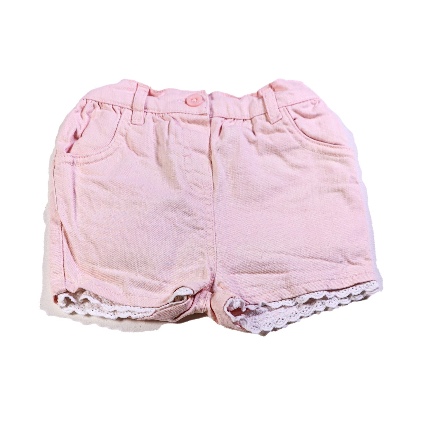 Cotton shorts with lace hem detail