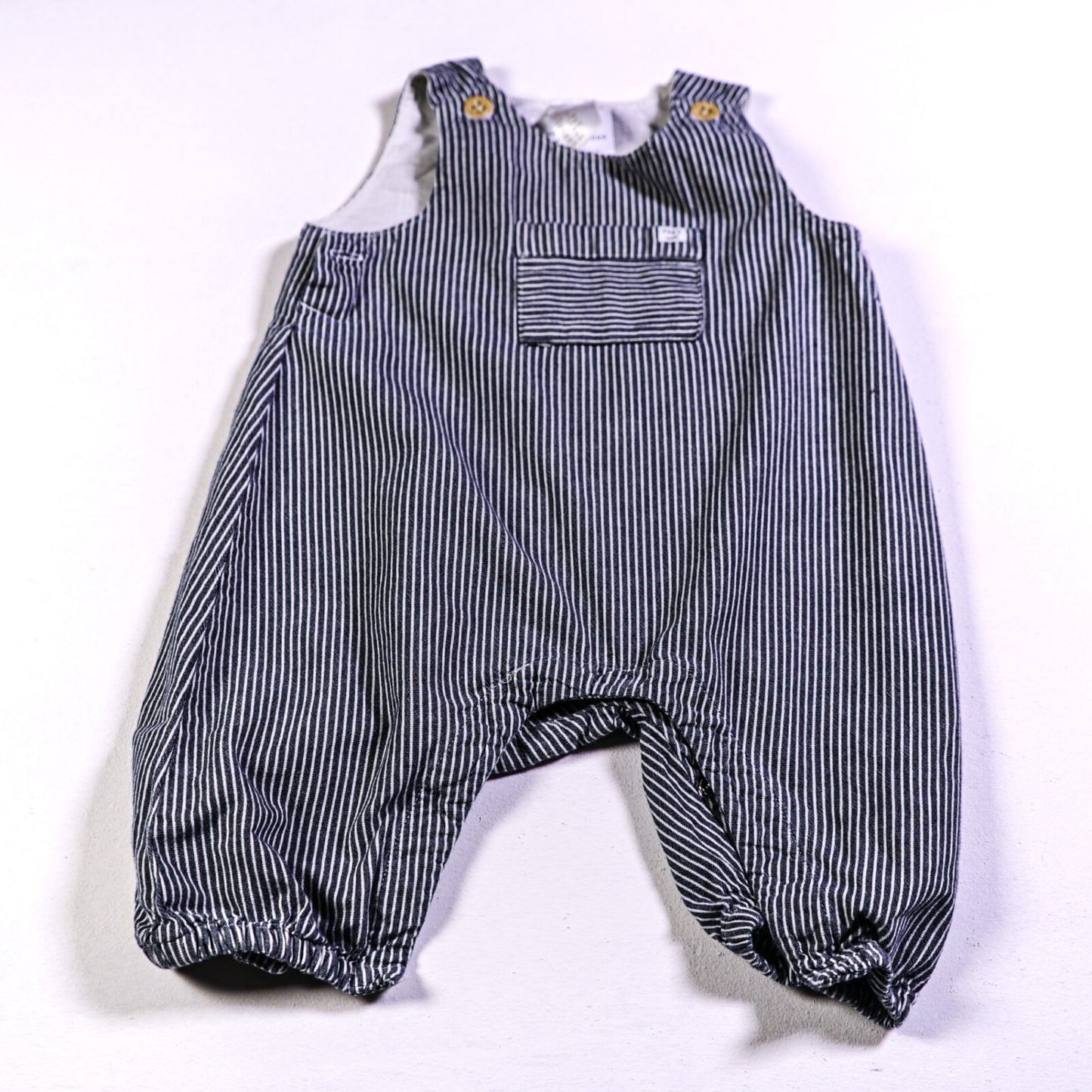 Cotton striped romper suit