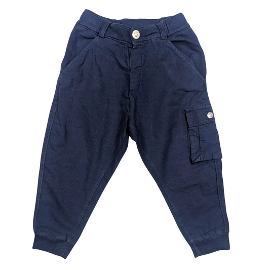 Blue jersey smart trousers