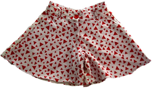 Denim blockprint shorts with Red Sparks | Share & Earn