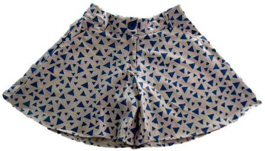 Denim blockprint shorts with Blue Sparks | Share & Earn