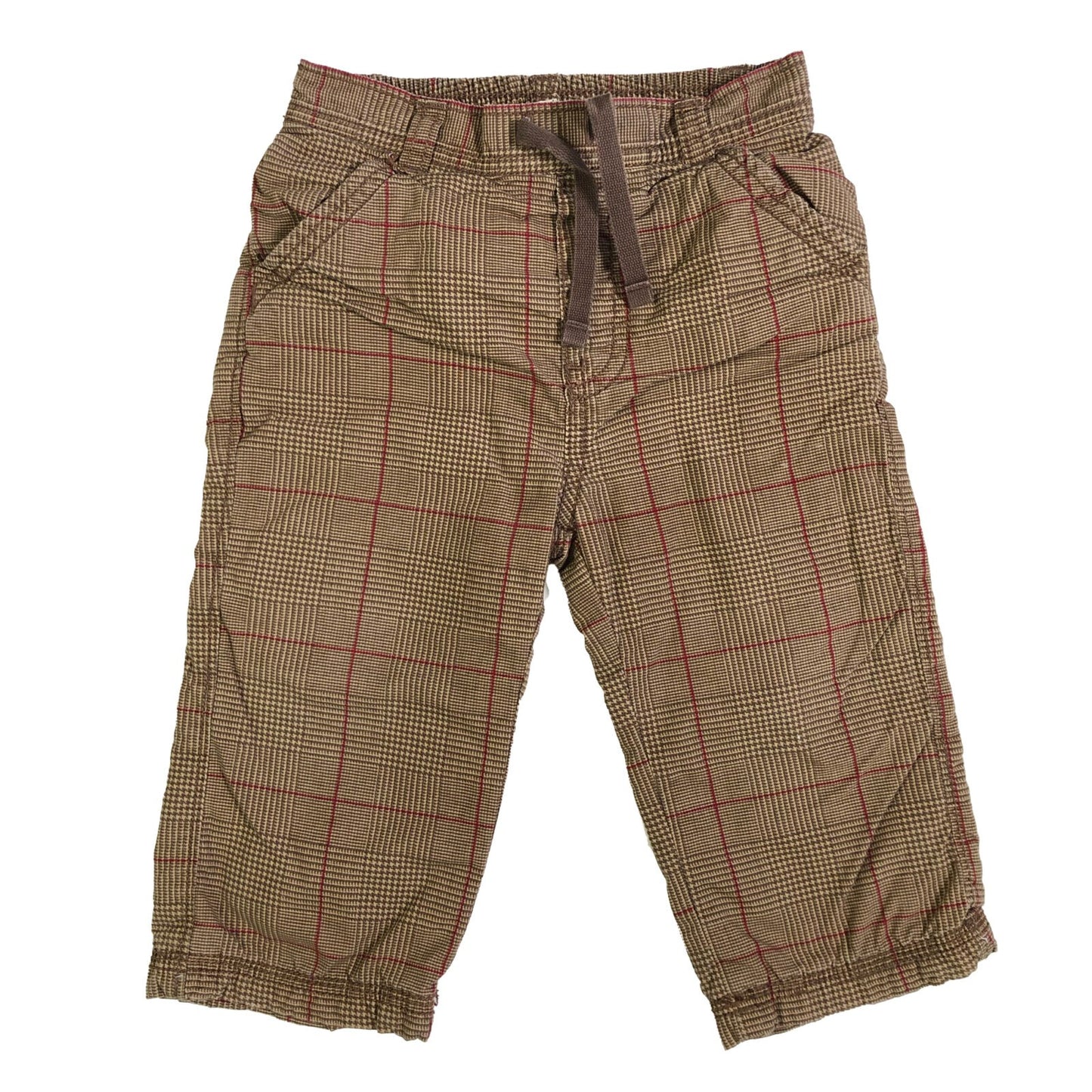 Cotton tweed style checked trousers