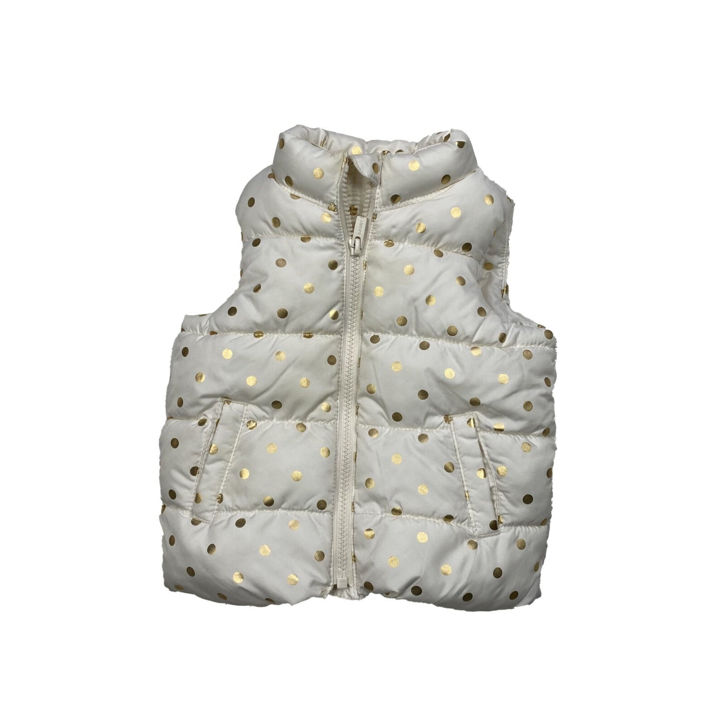 White spotty padded gilet with fleece lining