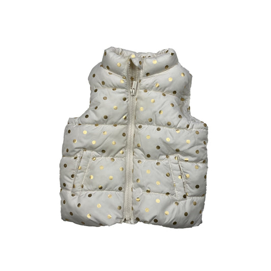 White spotty padded gilet with fleece lining