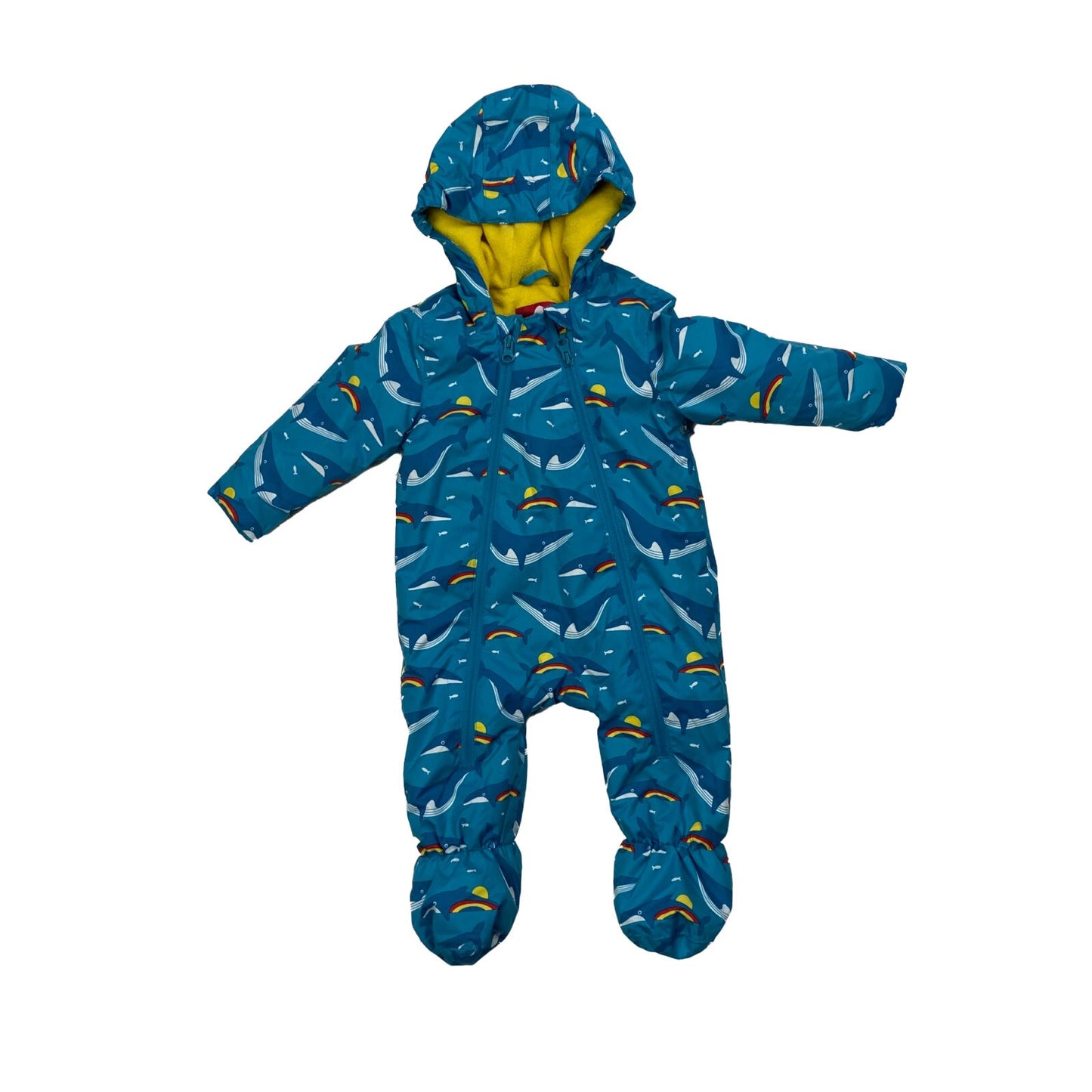 Waterproof sea mammals-print pram suit