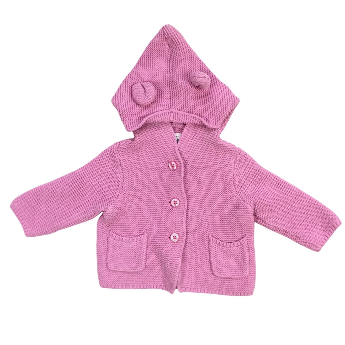 Cotton Knit Hoodie with Cute Ears