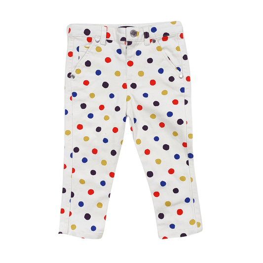 Spotty Cotton Stretch Jean Trousers