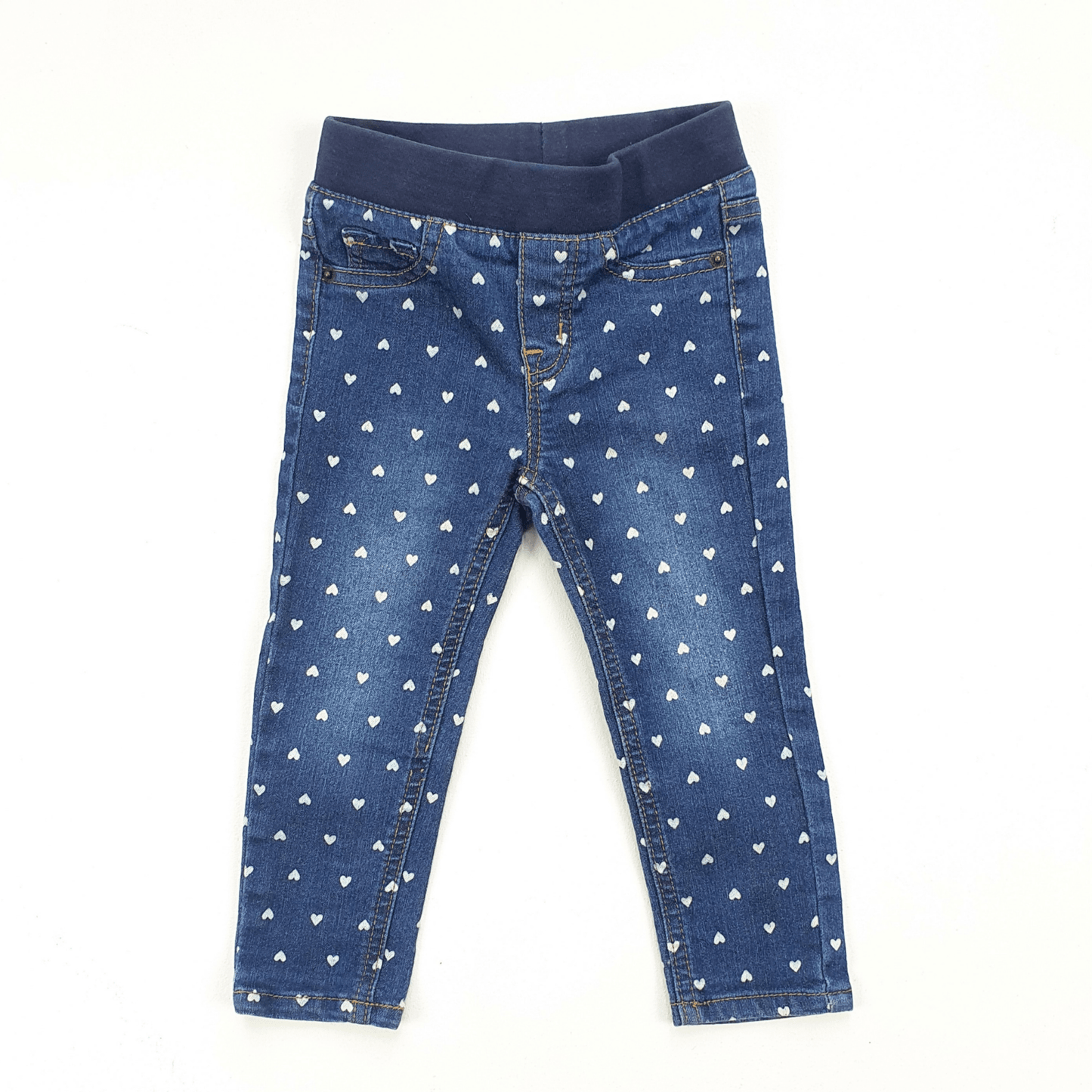 Heart Print Jeggings with an Elasticated Waist