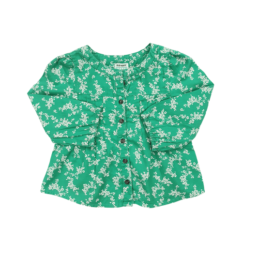 Foral Green Cotton Blouse