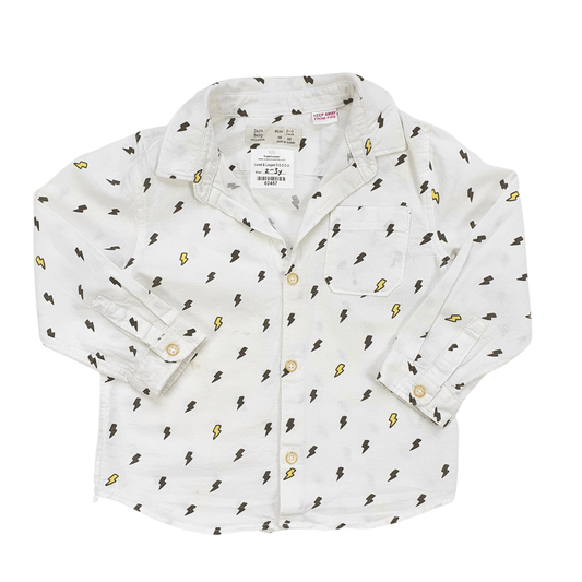 Cotton Lightning Bolt Shirt with front pocket