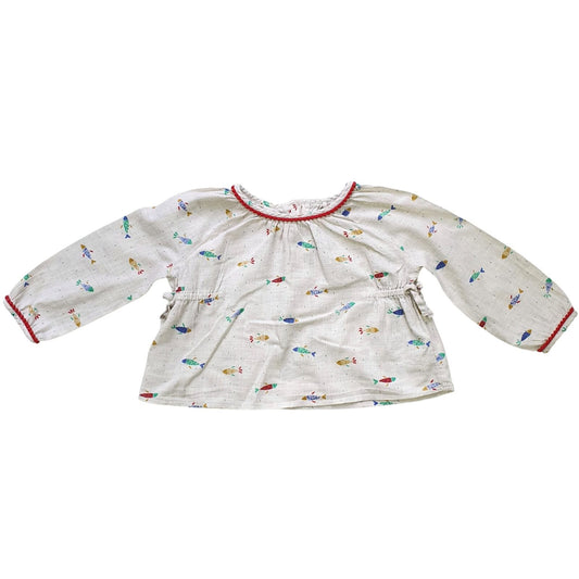 Light Cotton Fish Print Top